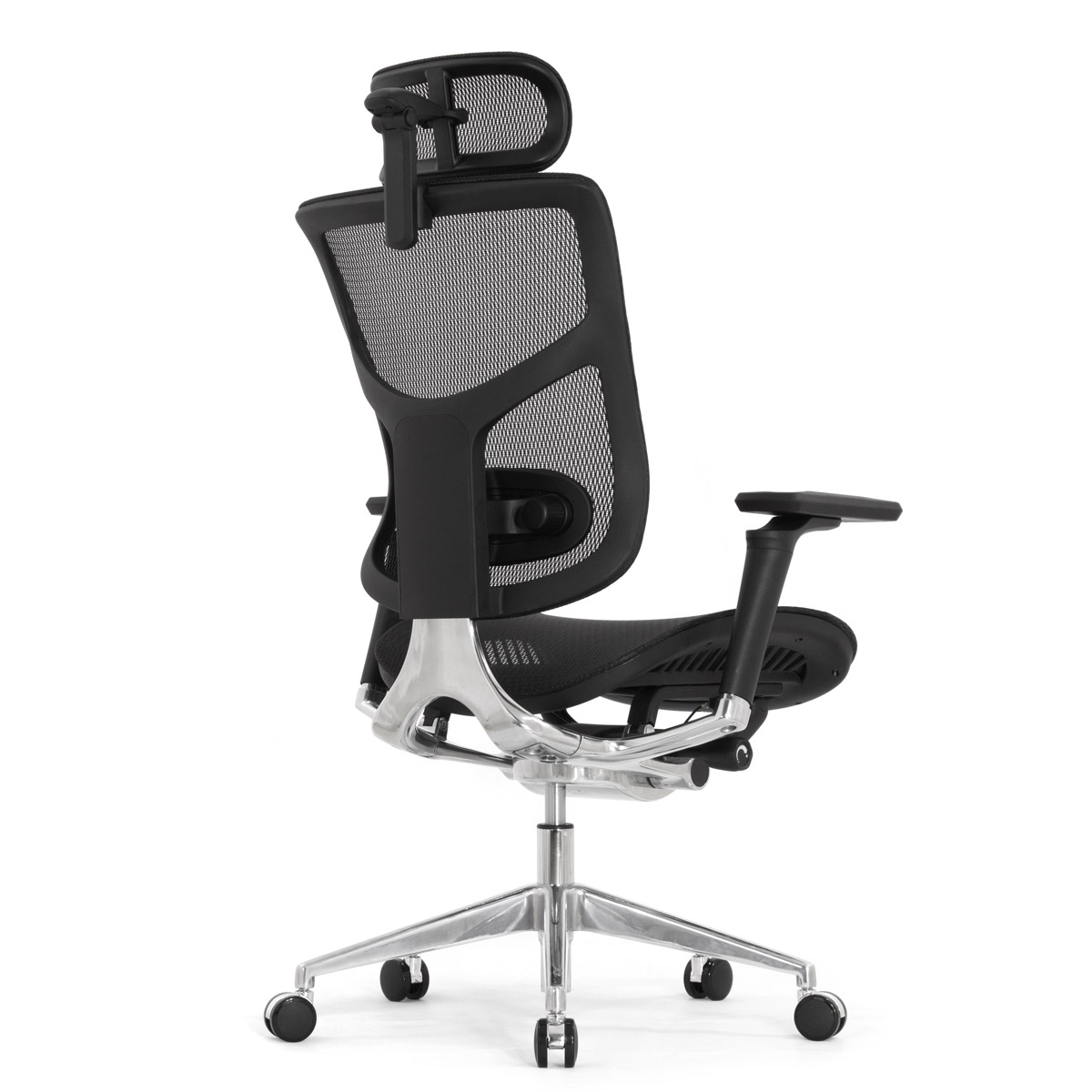 Эргономичное кресло Falto Star Office Ergo 2 (2D поясничный упор, 5D подголовник, сетка, ткань, чёрный)