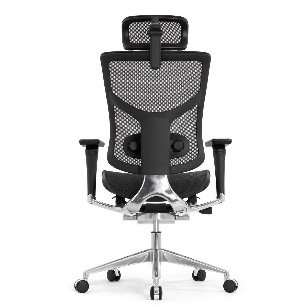 Эргономичное кресло Falto Star Office Ergo 2 (2D поясничный упор, 5D подголовник, сетка, ткань, чёрный)