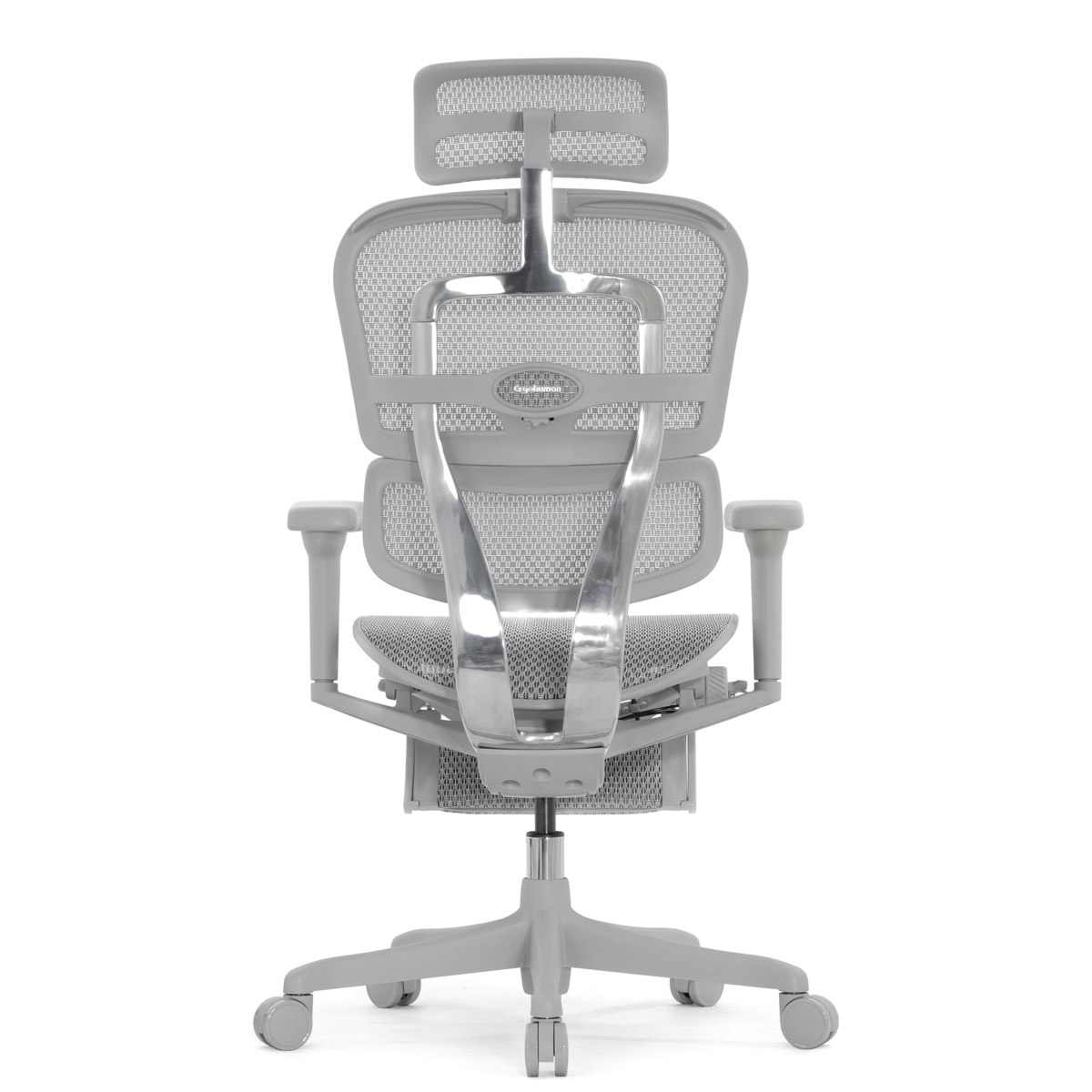 Эргономичное кресло Falto Ergohuman 2 Ultra с подножкой (наклон вперёд, сетка, серый)