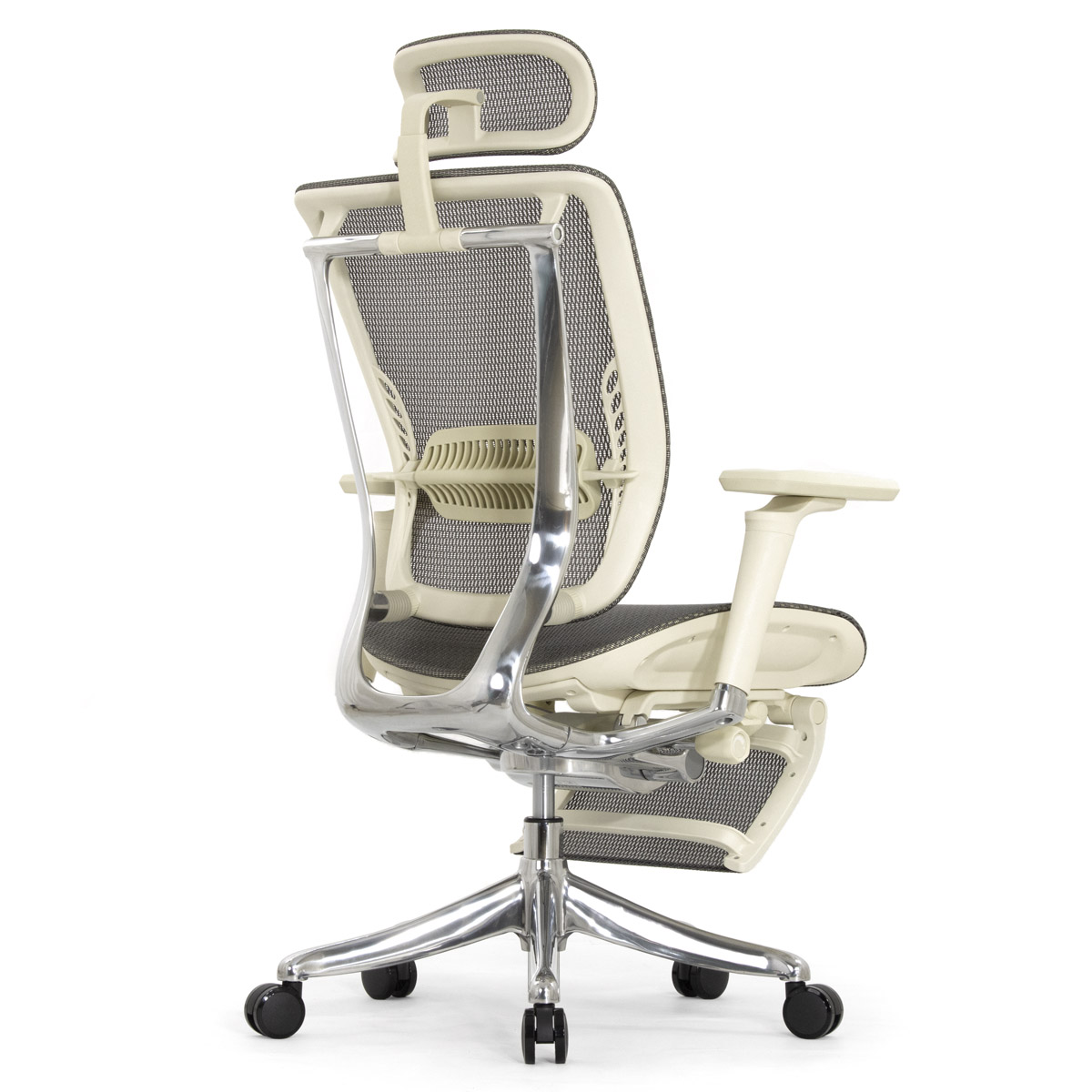 Эргономичное кресло Falto Spring 2 с подножкой (поясничный валик, подлокотники 6D (360), сетка, светлый)