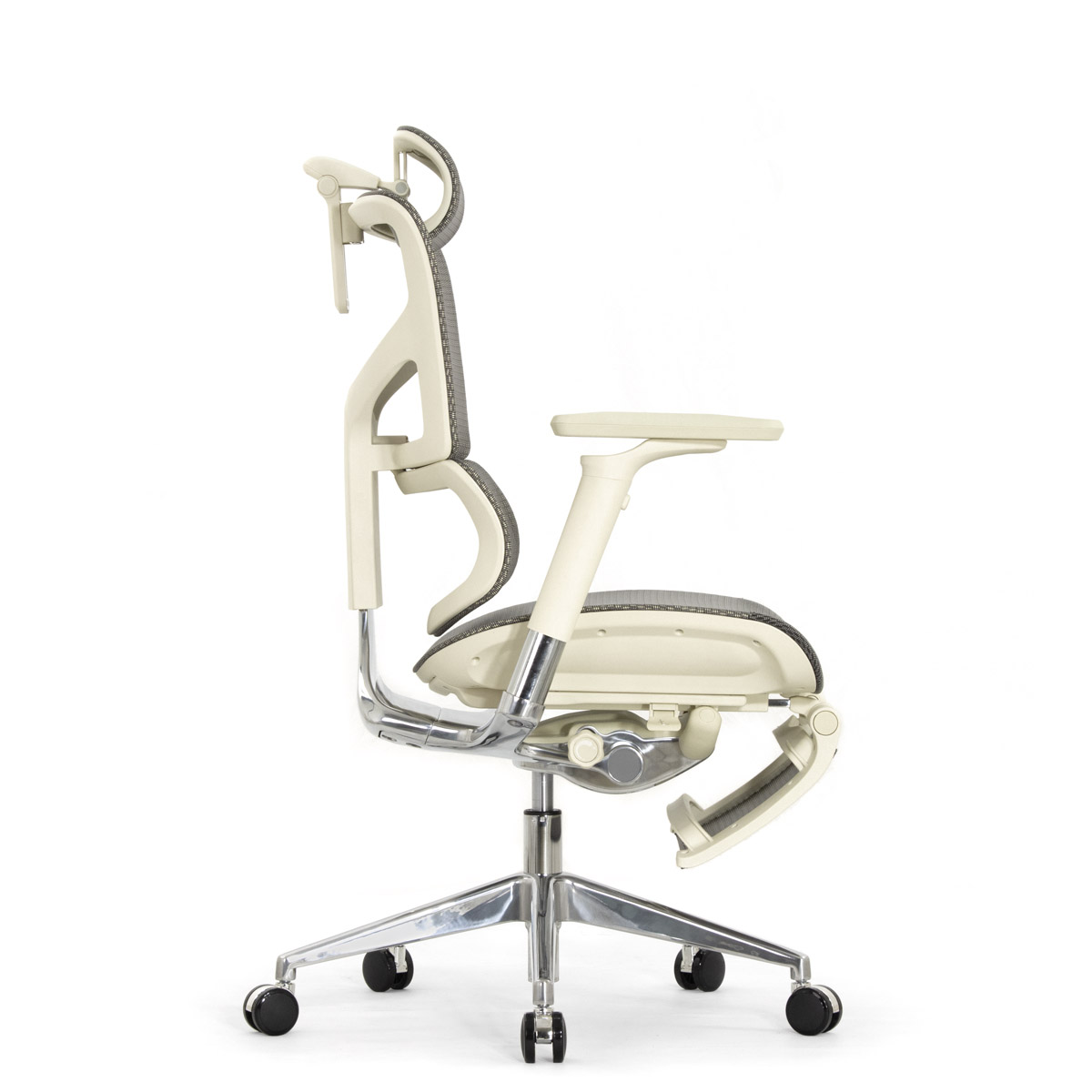 Эргономичное кресло Falto Sail 2 с подножкой (динамичный поясничный упор, подлокотники 6D (360), сетка, светлый)