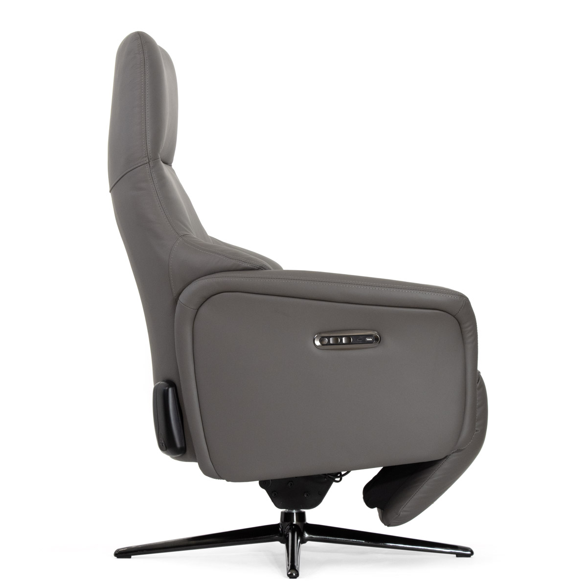 Кресло-реклайнер Falto Titanio (2 мотора, zero, аккумулятор, натуральная кожа, тёмно-серый)