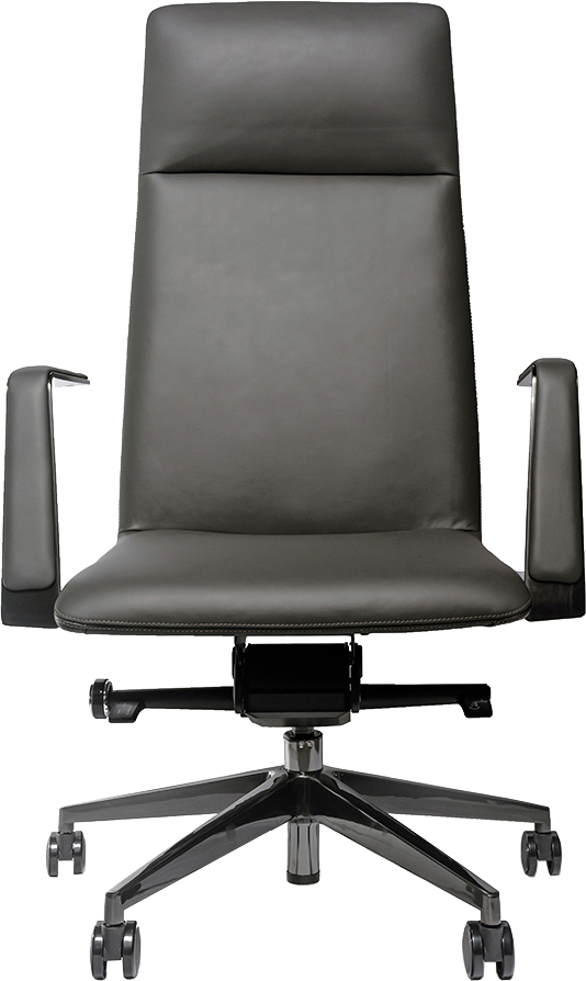 Эргономичное кресло руководителя Noel серая кожа Nappa Premium