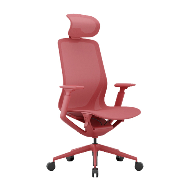 Эргономичное кресло Aria с подголовником сетка, коралловое