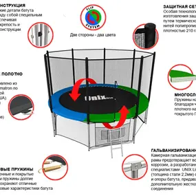 Батут UNIX line Classic 6 ft, внешняя сетка
