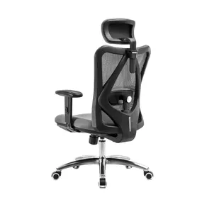 Эргономичное кресло Falto Viva (2D поясничный упор, сетка, ткань, каркас чёрный, серый)