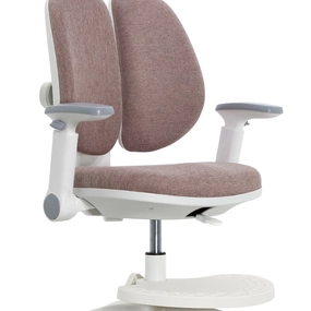 Детское эргономичное кресло Falto KIDS MAX DUO-P, ППУ латекс, спинка корсет, подножка, подлокотник 3D, обивка (розовый)