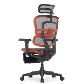 Геймерское кресло Falto Ergohuman 2 Ultra Game с подножкой (наклон вперёд, сетка, чёрный с красным)