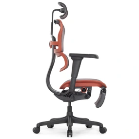 Геймерское кресло Falto Ergohuman 2 Ultra Game с подножкой (наклон вперёд, сетка, чёрный с красным)