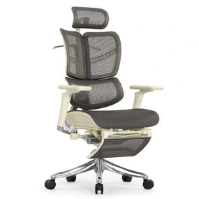 Анатомическое кресло Falto Fly 2 с подножкой (динамичный подголовник, подлокотники 6D (360), сетка, светлый)