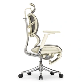 Анатомическое кресло Falto Fly 2 с подножкой (динамичный подголовник, подлокотники 6D (360), сетка, светлый)