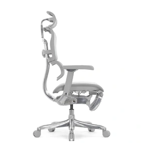 Эргономичное кресло Falto Ergohuman 2 Luxury с подножкой (SmartWork, алюминий, наклон вперёд, сетка, серый)
