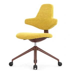 Эргономический стул Falto SOKOA ACTIV (отклонение, каркас бордо, ткань, жёлтый)