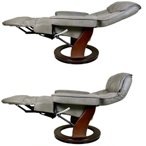 Кресло-реклайнер Relax Rio (встроенная подножка, искусственный нубук, серый)