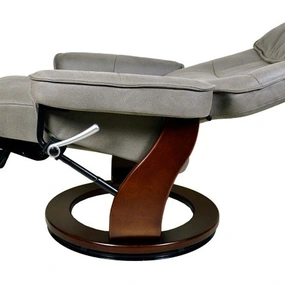 Кресло-реклайнер Relax Rio (встроенная подножка, искусственный нубук, серый)
