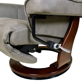 Кресло-реклайнер Relax Rio (встроенная подножка, искусственный нубук, серый)